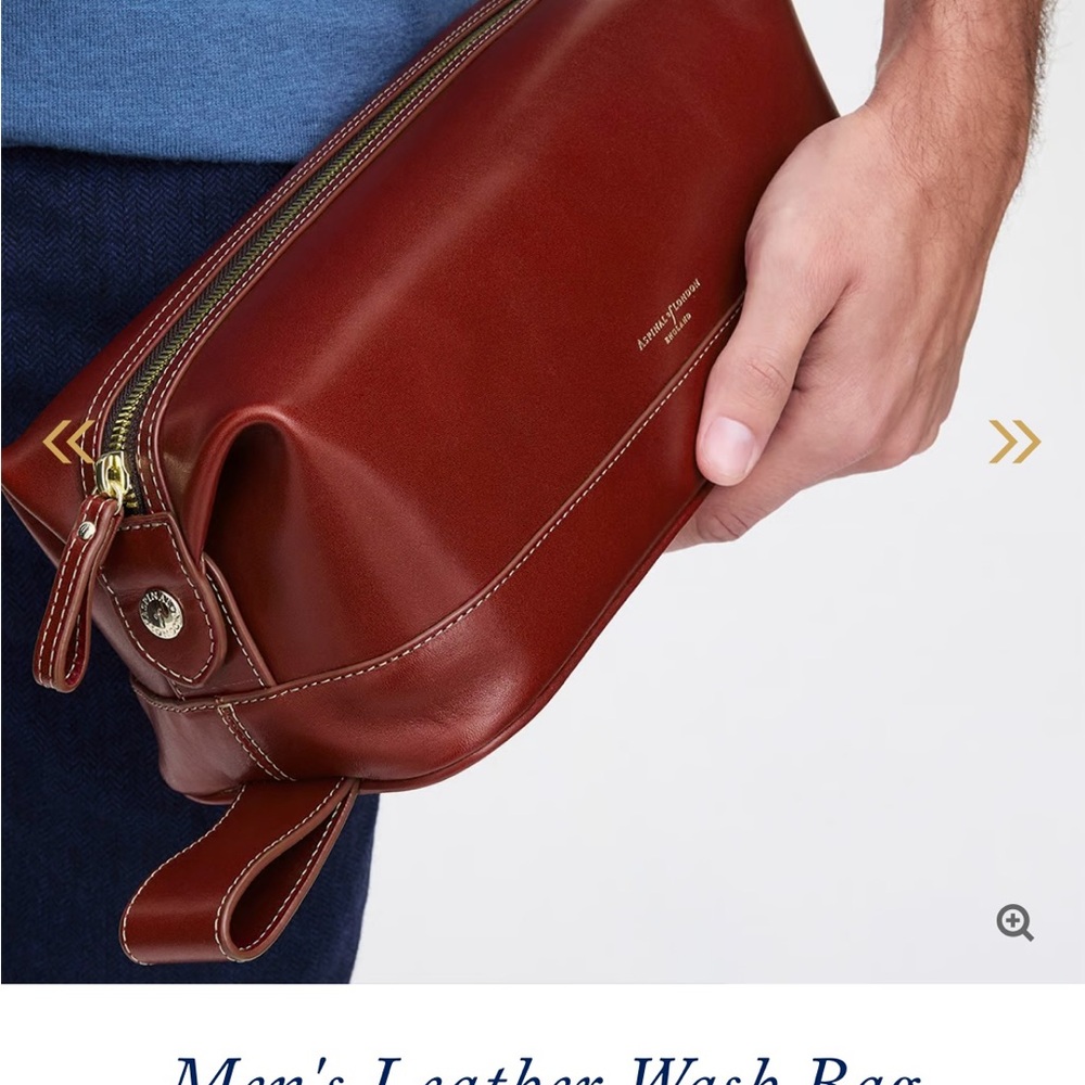 Brown Leather Toiletry Bag